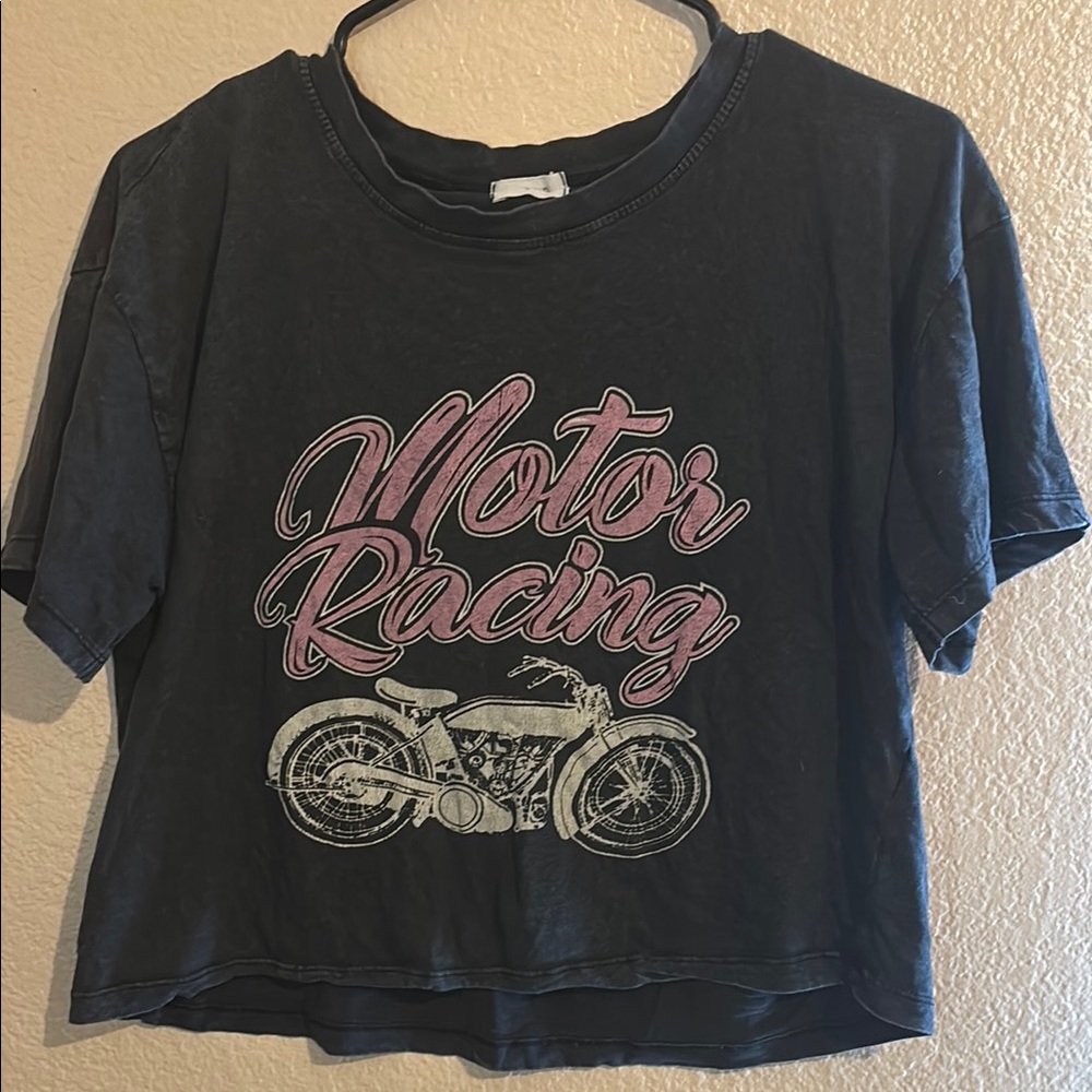 Motor Racing T-Shirt - Black/ gray